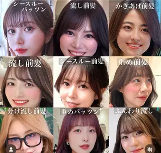 セミロング カラー 韓国風/小顔レイヤー /艶カラーのヘアスタイル