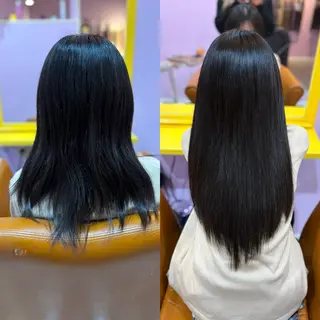 セミロング チビ編み込みエクステ どぅ〜す/YUIのヘアスタイル