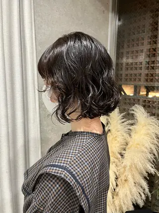 ミディアム パーマ ロングパーマ木村 ボブパーマのヘアスタイル