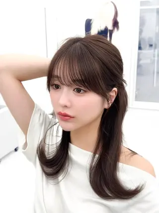 ミディアム カラー ヘアアレンジ 最小顔周り&レイヤー 特化/池袋/kokiのヘアスタイル