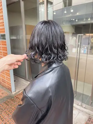 ショート カラー パーマ ボブパーマコテ巻き風 パーマNo1深江秀平のヘアスタイル