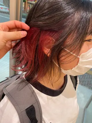 ミディアム カラー 個性派/ブリーチ ＊ほのかのヘアスタイル