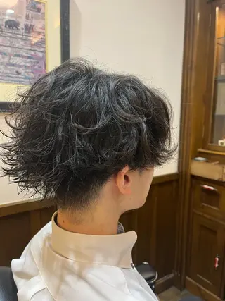 ショート パーマ メンズ ヒロ銀座 バーバーショップ神楽坂所属・ひらお あおとのヘアスタイル
