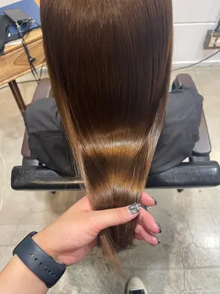 ロング イージーパーマ募集 平口はのんのヘアスタイル