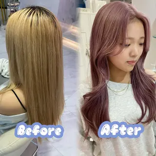 セミロング カラー 名駅/ハイトーン /Y2k/YUNAのヘアスタイル