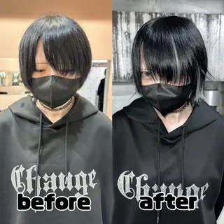 ショート カラー ハイトーン/ウルフ /エクステ/ましろのヘアスタイル