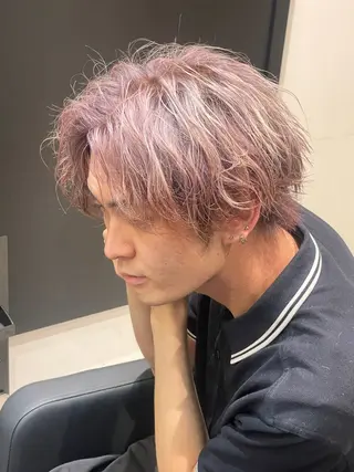 ショート メンズ 韓国レイヤー➰北田 陸斗➰コテ巻きパーマのヘアスタイル