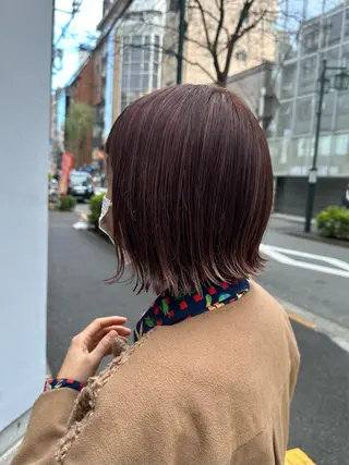 ミディアム カラー 髪質改善/縮毛矯正 ボブ/Ryuseiのヘアスタイル