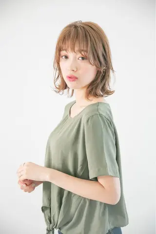 ミディアム 髪質改善ストレート、 カラー清野雄大のヘアスタイル