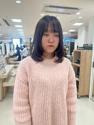 セミロング カラー ハイトーン/ウルフ /レイヤー/坂野幸伸のヘアスタイル