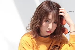 ミディアム カラー パーマ 長岡 健一のヘアスタイル