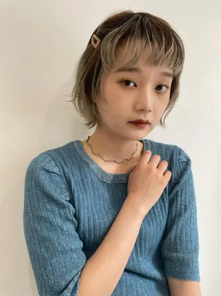 ショート ヘアアレンジ silo所属・silo MOKA 顔周りカット🦦のヘアスタイル