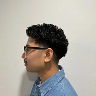 パーマ メンズ 平尾/艶カラー/ アッシュ系/中川誠大のヘアスタイル