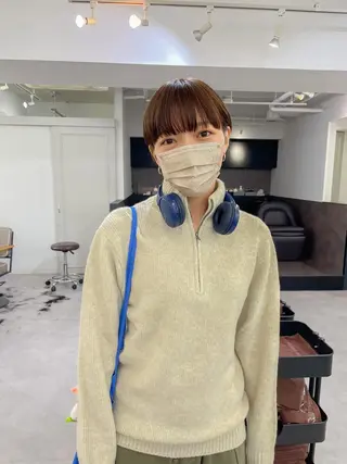 ショート カラー パーマ* 顔まわり似合わせのヘアスタイル