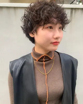 ショート パーマ Spiel所属・Spiel ボブ/パーマのヘアスタイル