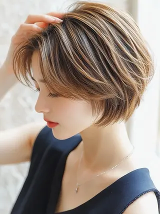 ショート カラー レイヤー×顔周 り×髪質改善/MIUのヘアスタイル