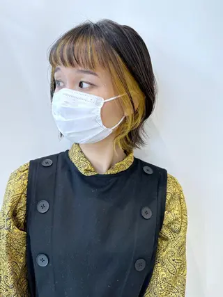 ミディアム ベージュ/インナー カラー🤍Rieのヘアスタイル