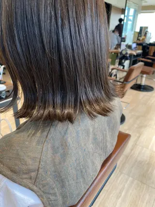 ミディアム カラー 佐藤 悠衣/透明感 カラー/似合わせ前髪のヘアスタイル