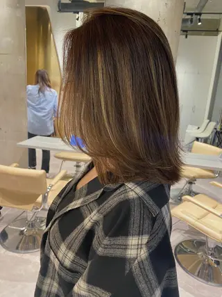 ミディアム すぎもと さき⚡️ 朝ラク・*パーマのヘアスタイル