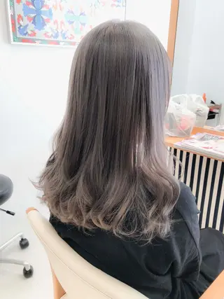 セミロング カラー ヘアアレンジ モテ髪透明感❤️ デイズヘアカラーのヘアスタイル