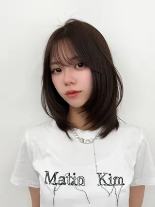 ミディアム カラー ヘアアレンジ 最小顔周り&レイヤー 特化/池袋/kokiのヘアスタイル