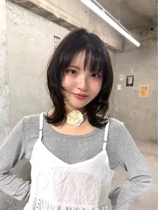 ミディアム ✮ yuuna ✮ doorwhiteのヘアスタイル