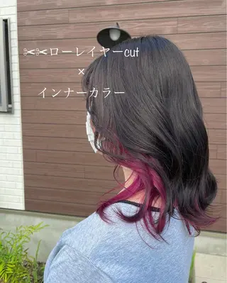 ミディアム カラー マツエク・マツパ 堀口 彩佳のヘアスタイル