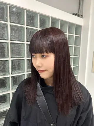 セミロング カラー 愛結 暖色カラー🎀🩰のヘアスタイル