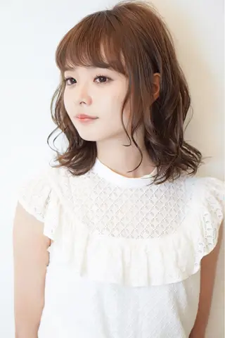 ミディアム カラー パーマ ディレクター ノナカのヘアスタイル