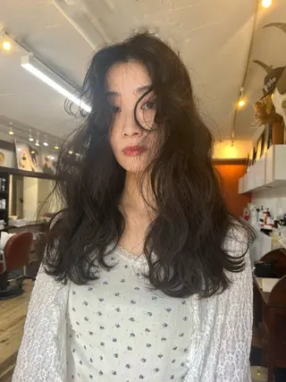 ロング パーマ ヘアアレンジ ぱつっとボブ/ natsukiのヘアスタイル