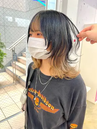 セミロング カラー ヘアアレンジ 🐺ウルフの神🐺 /カラー/けいすけのヘアスタイル