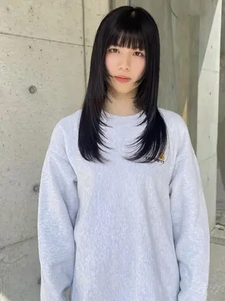 セミロング カラー 透明感カラー🪡🤍 nanao🤍🪡のヘアスタイル