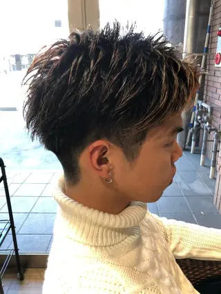 ショート カラー メンズ メンズパーマ/ スパイキー/神田正紀のヘアスタイル