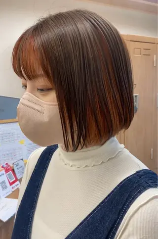 ミディアム カラー 🍊暖色カラー /ボブ/kanonのヘアスタイル