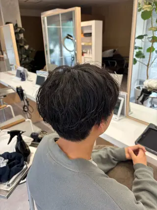 ショート パーマ メンズ 0円メンズカット 🫧大森明🫧のヘアスタイル