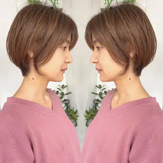 ショート カラー 京都大人女性ショート 徒歩1分/秋山のヘアスタイル