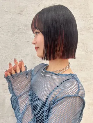ショート カラー 艶カラー/ボブ /似合わせ/田口愛那のヘアスタイル