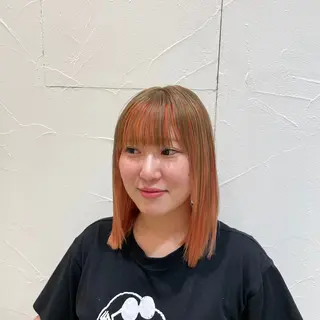 ミディアム カラー 浦野 遥のヘアスタイル