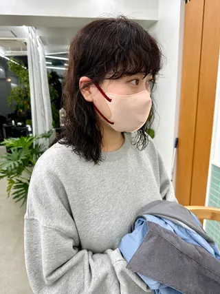 ミディアム カラー ボブ/レイヤー/ケア パーマ/リュウタのヘアスタイル