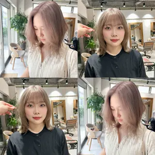 セミロング カラー 🎀髪質改善・艶髪カ ラー🎀YUMEKAのヘアスタイル