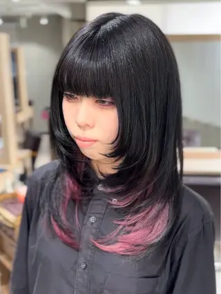 セミロング カラー hair & make TOYBOX所属・ルーツカラー/ レイヤーカット/井川のヘアスタイル