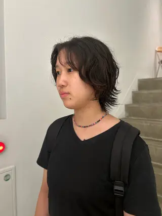 ショート パーマ e･n･u烏丸所属・やまのうち もえのヘアスタイル