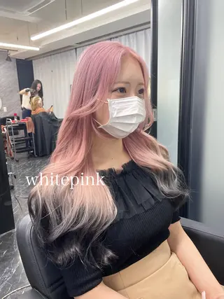 ロング カラー エクステ🩵ブリーチ 韓国ヘア🩵KAEのヘアスタイル