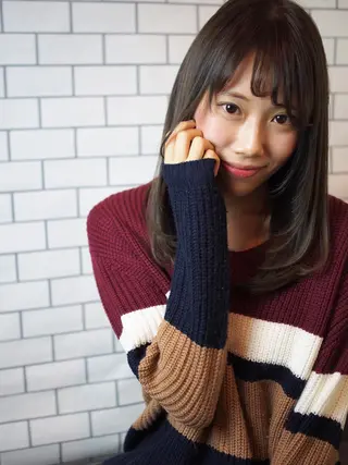 セミロング ほさか しんごのヘアスタイル