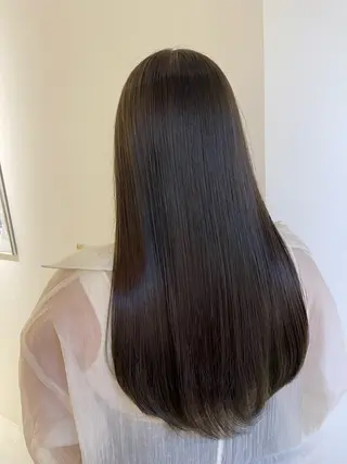 ロング 蜂須賀🐝縮毛矯正 ストレートパーマのヘアスタイル