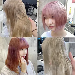 ショート カラー メンズ JuNブリーチに 縮毛矯正するプロのヘアスタイル