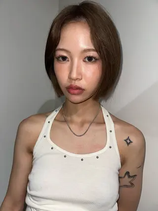 ショート カラー ケアブリーチ💘 rino🪷高円寺のヘアスタイル