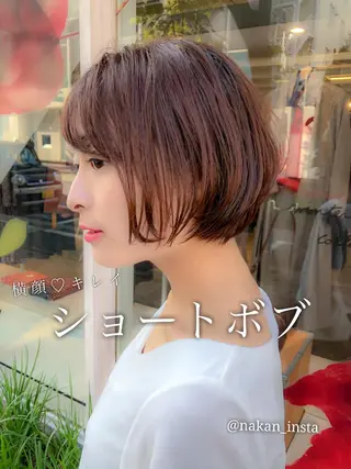 ショート カラー 顔周りレイヤー/ボブ 銀座✨中野まさひろのヘアスタイル