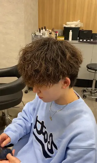 ショート カラー パーマ メンズ メンズパーマ特化/ Tsubasaのヘアスタイル