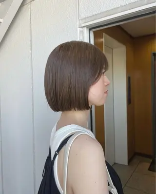 ショート カラー akane/ボブ /オリーブ/ブラウンのヘアスタイル